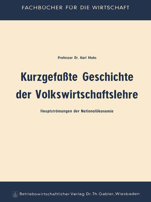 cover image of Kurzgefaßte Geschichte der Volkswirtschaftslehre